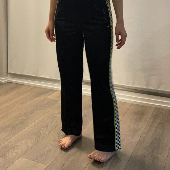 LAZY OAF | Black Track Pant with Checkered Detail (XS) - Picture 9 of 9